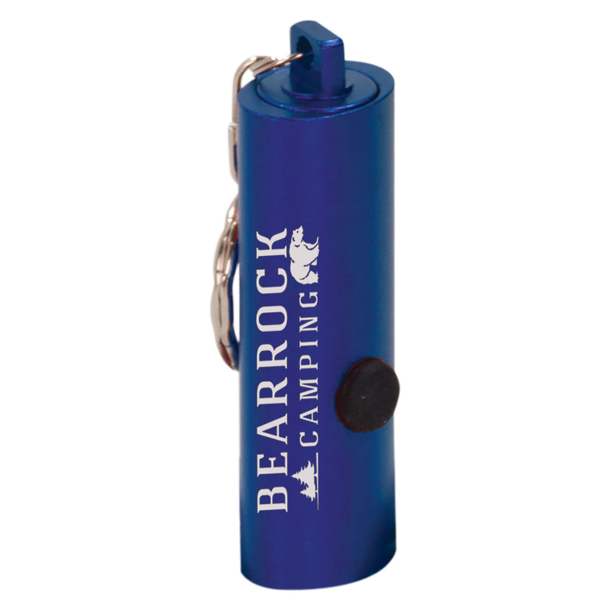 Personalized blue 3-LED flashlight keychain