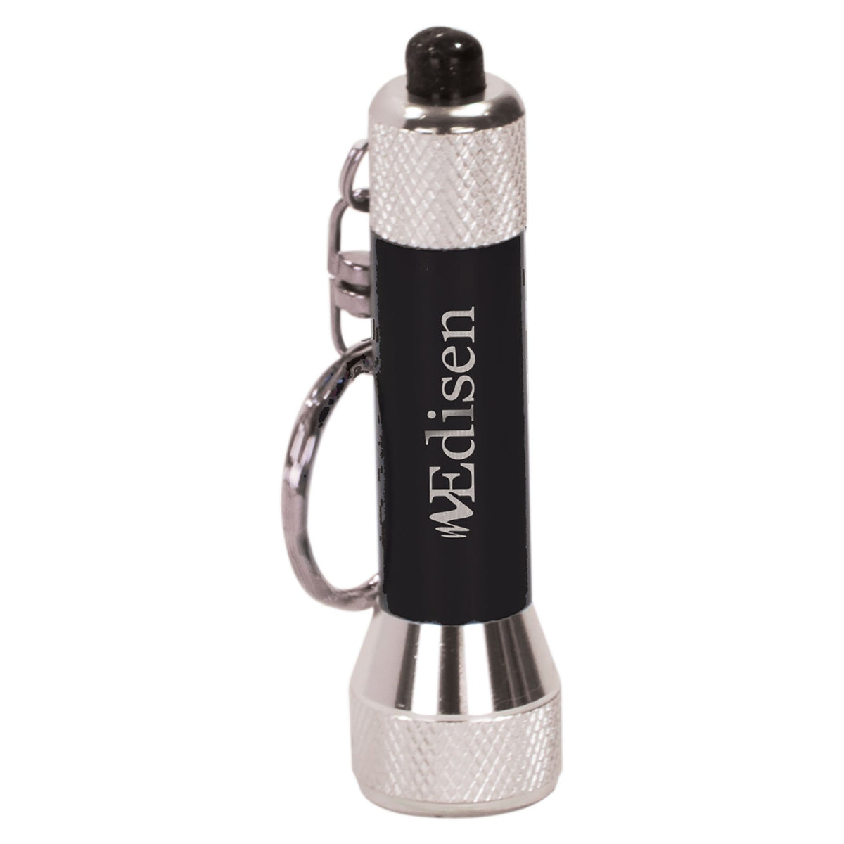 Personalized black 5-LED flashlight keychain