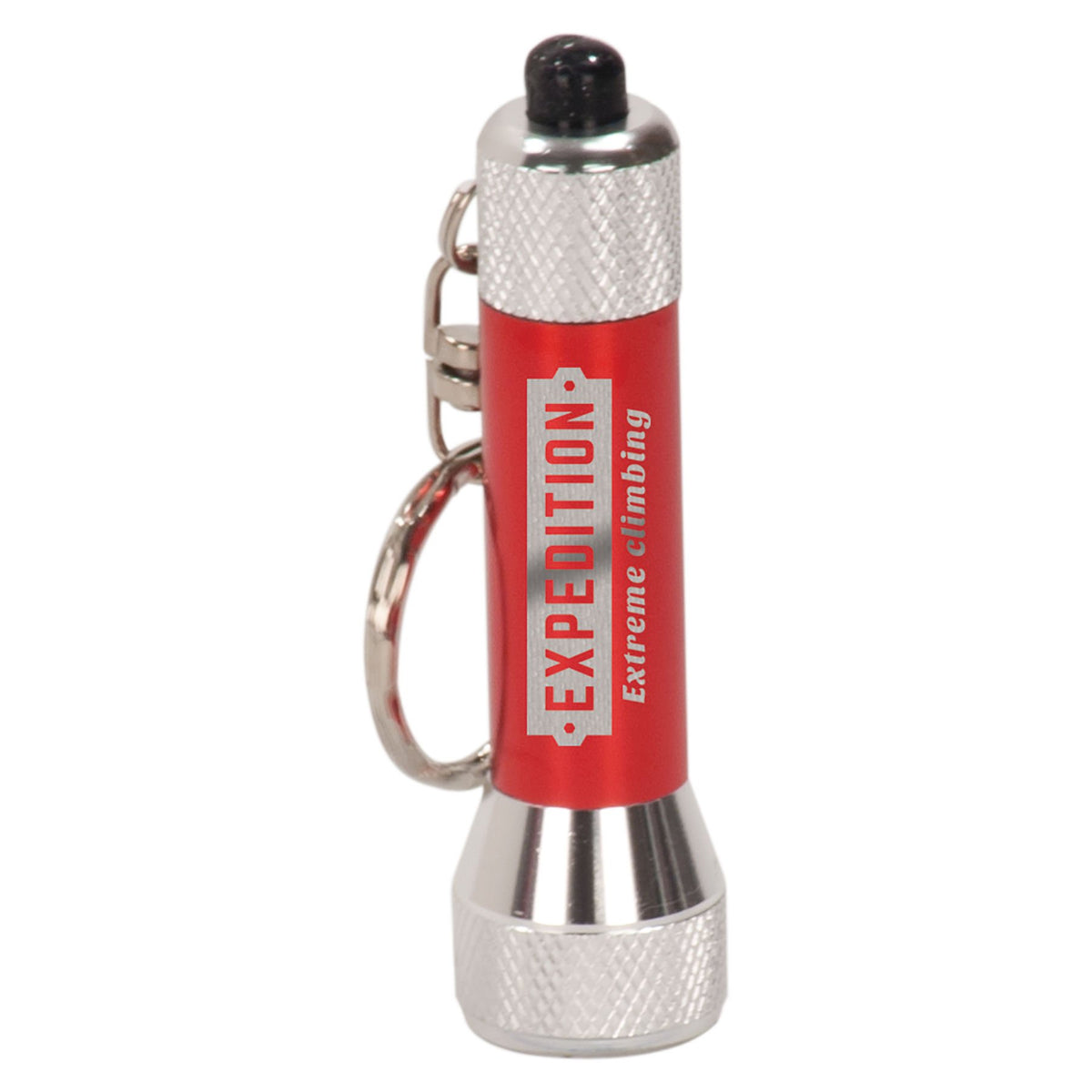 Personalized red 5-LED flashlight keychain