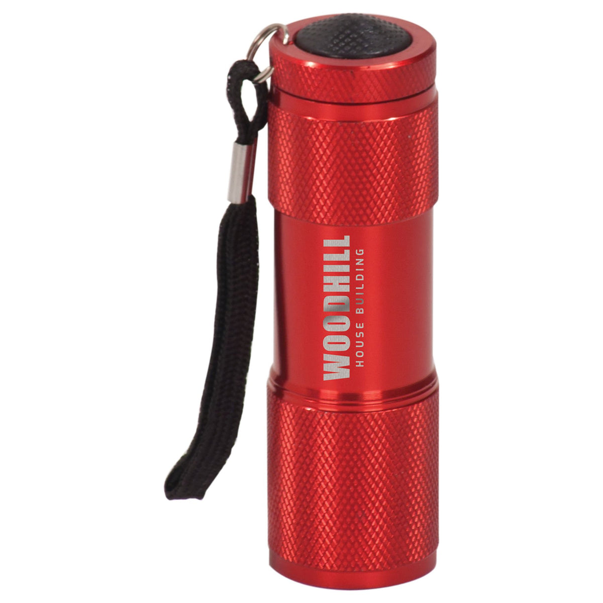 Personalized red 9-LED flashlight with wrist strap