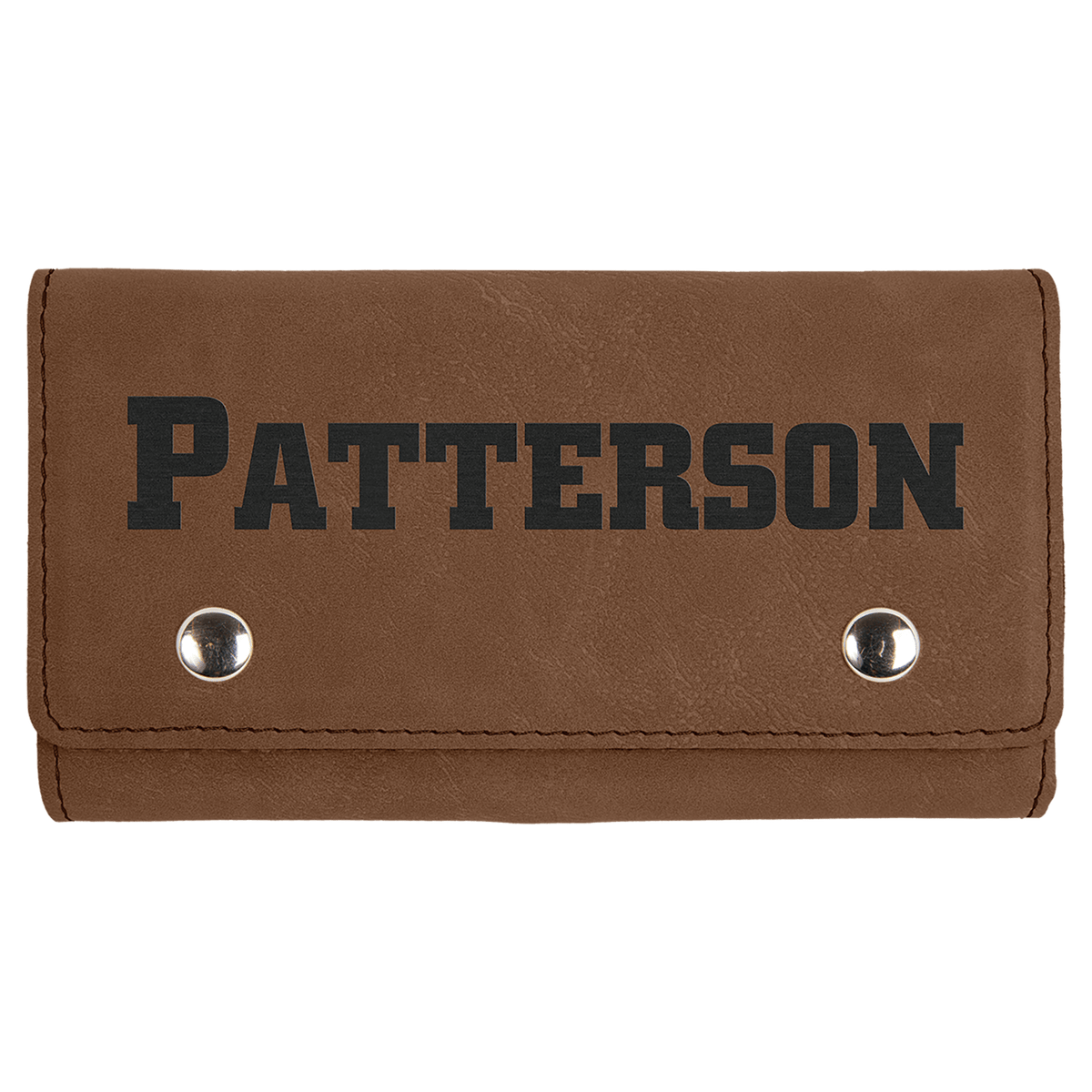 Personalized dark brown leatherette card and dice set