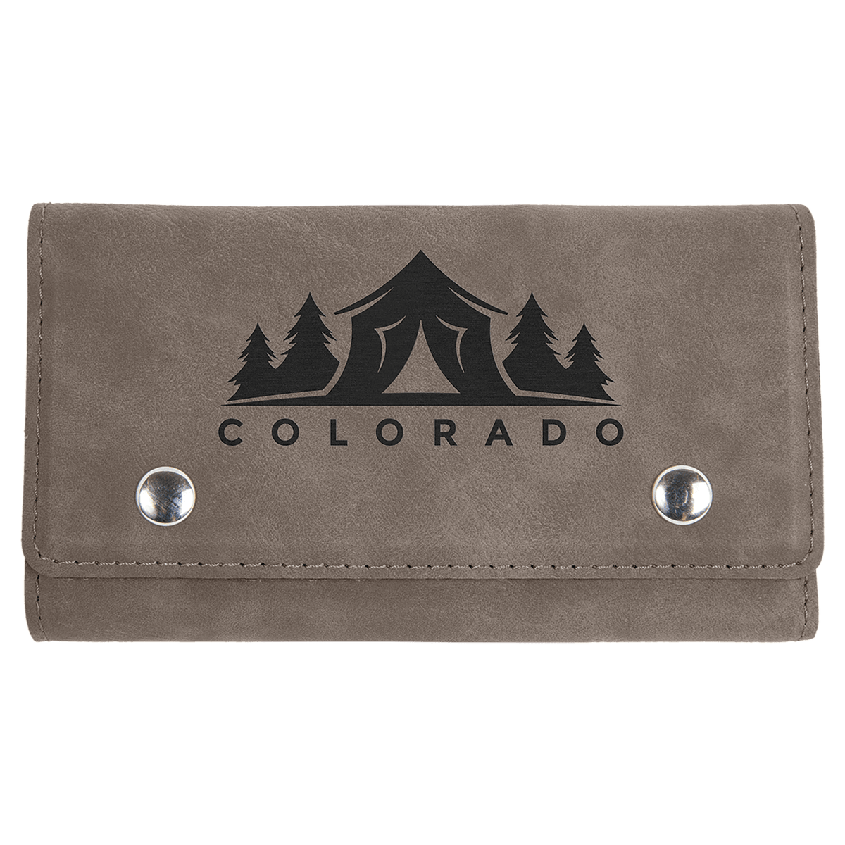 Personalized gray leatherette card and dice set