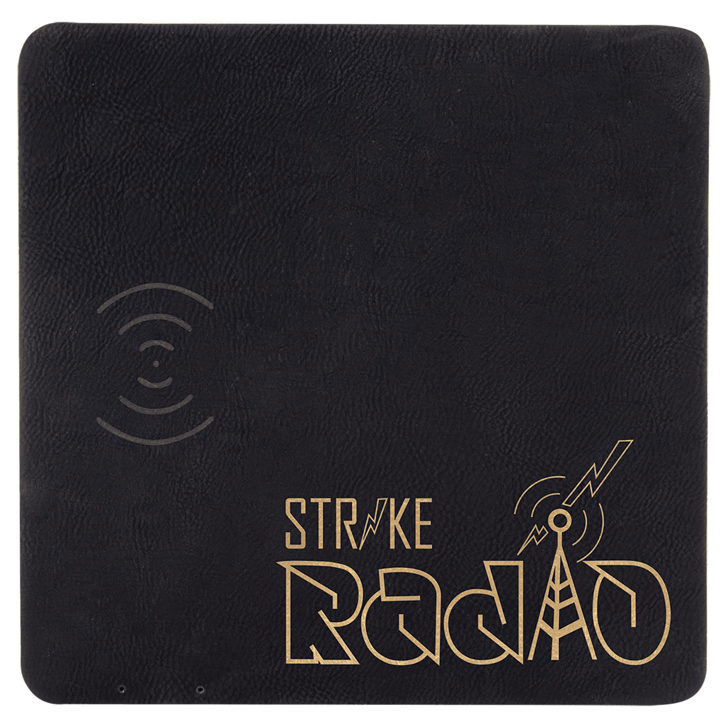 Black/Gold Leatherette Wireless Charging Mat