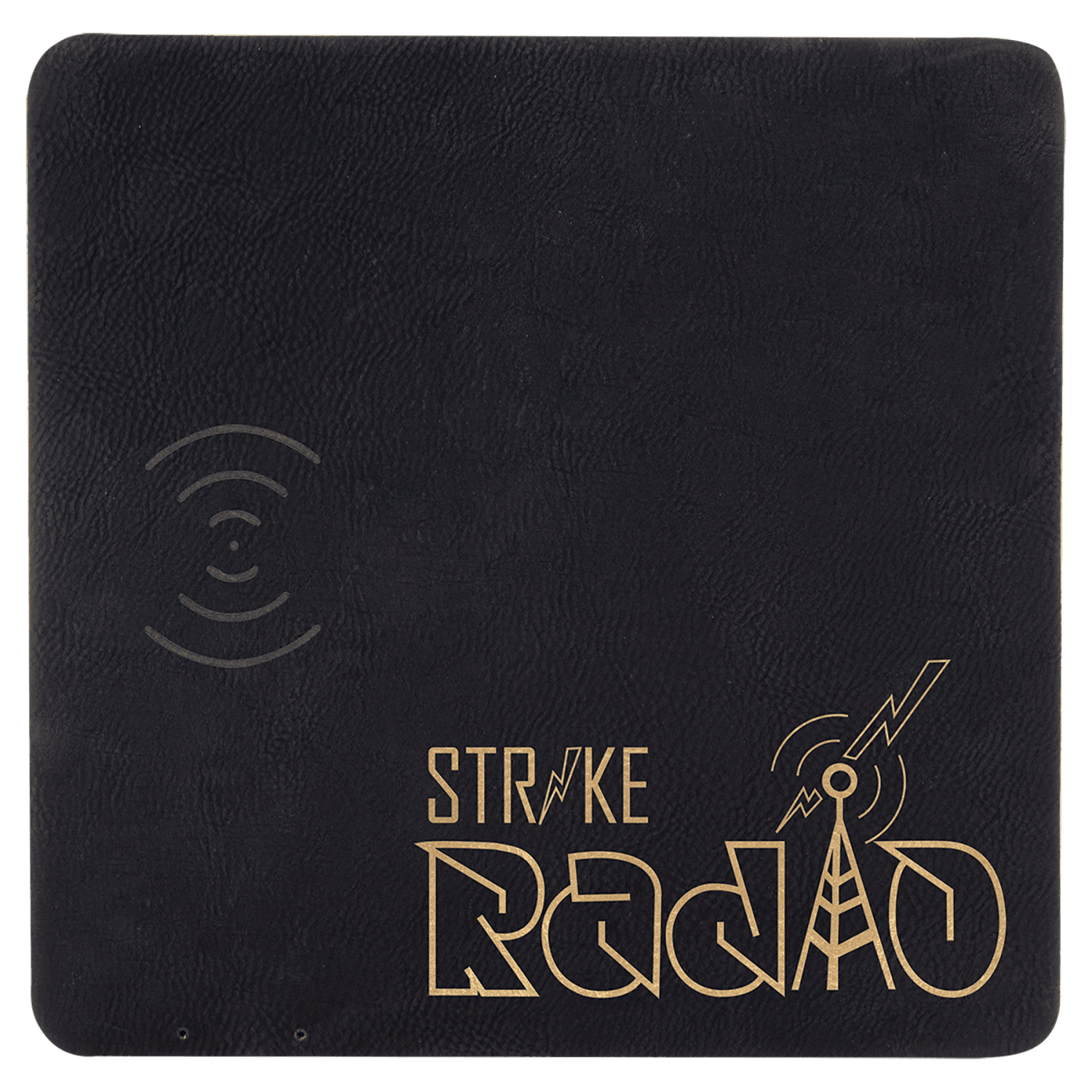 Black/Gold Leatherette Wireless Charging Mat