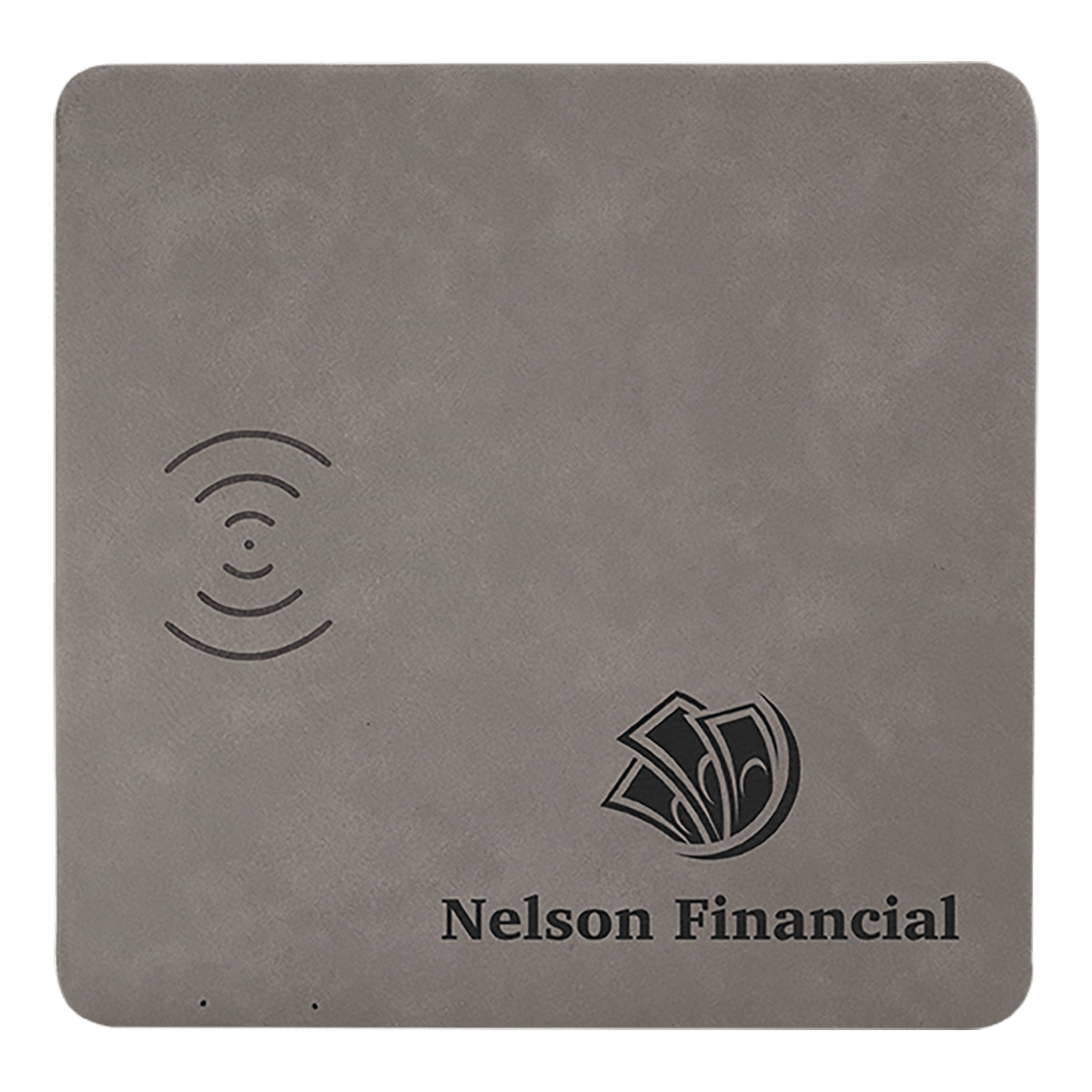 Gray Leatherette Wireless Charging Mat