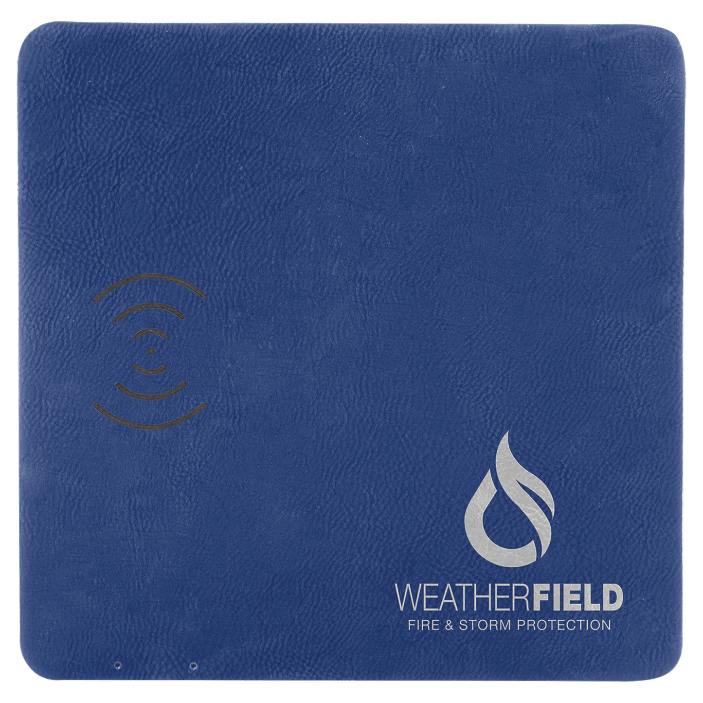 Blue/Silver Leatherette Wireless Charging Mat