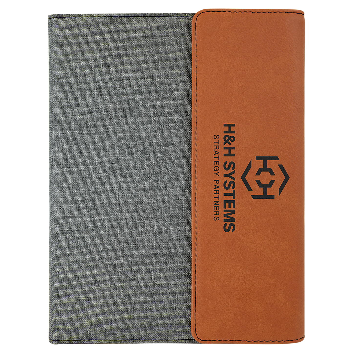Rawhide canvas leatherette portfolio with notepad