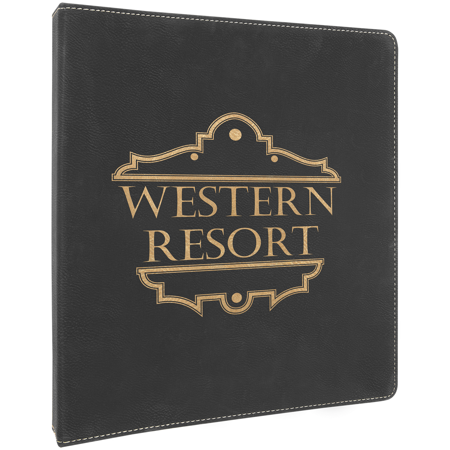 Black/Gold leatherette ring binder