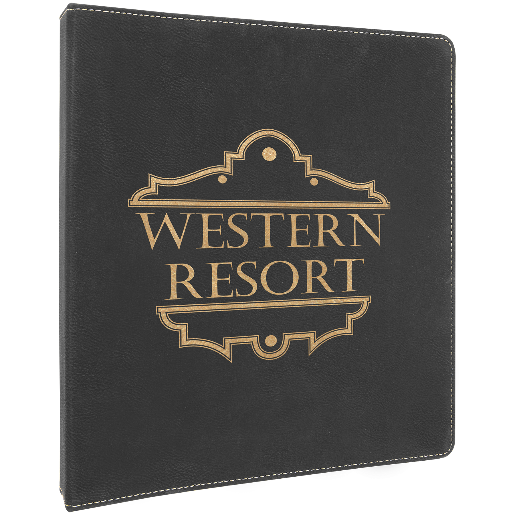 Black/Gold leatherette ring binder