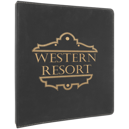 Black/Gold leatherette ring binder
