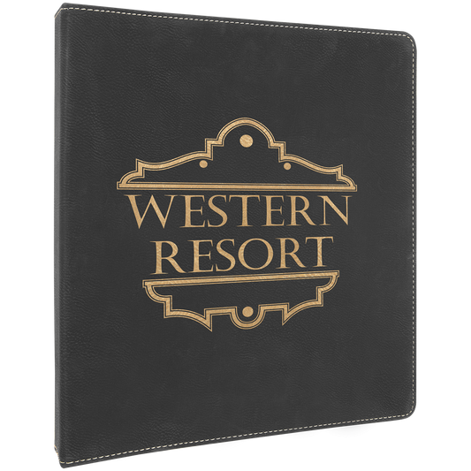 Black/Gold leatherette ring binder