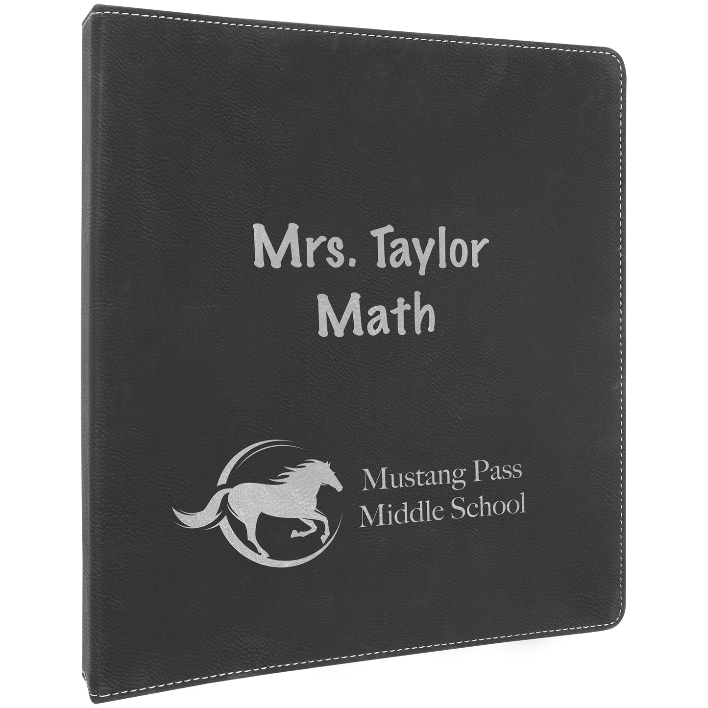 Black/Silver leatherette ring binder