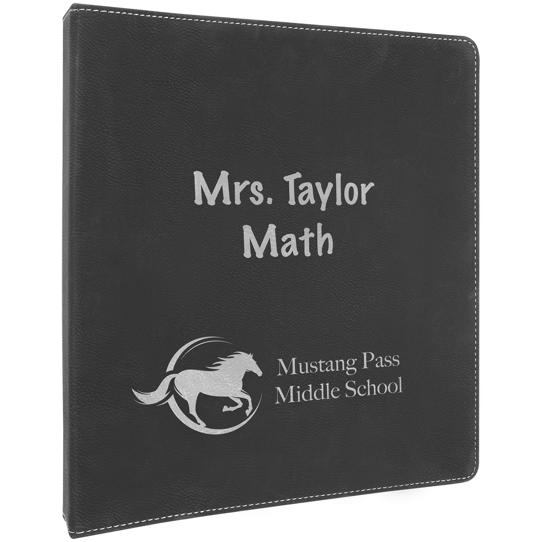 Black/Silver leatherette ring binder