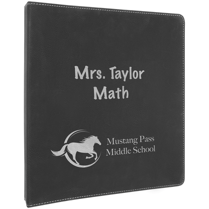 Black/Silver leatherette ring binder