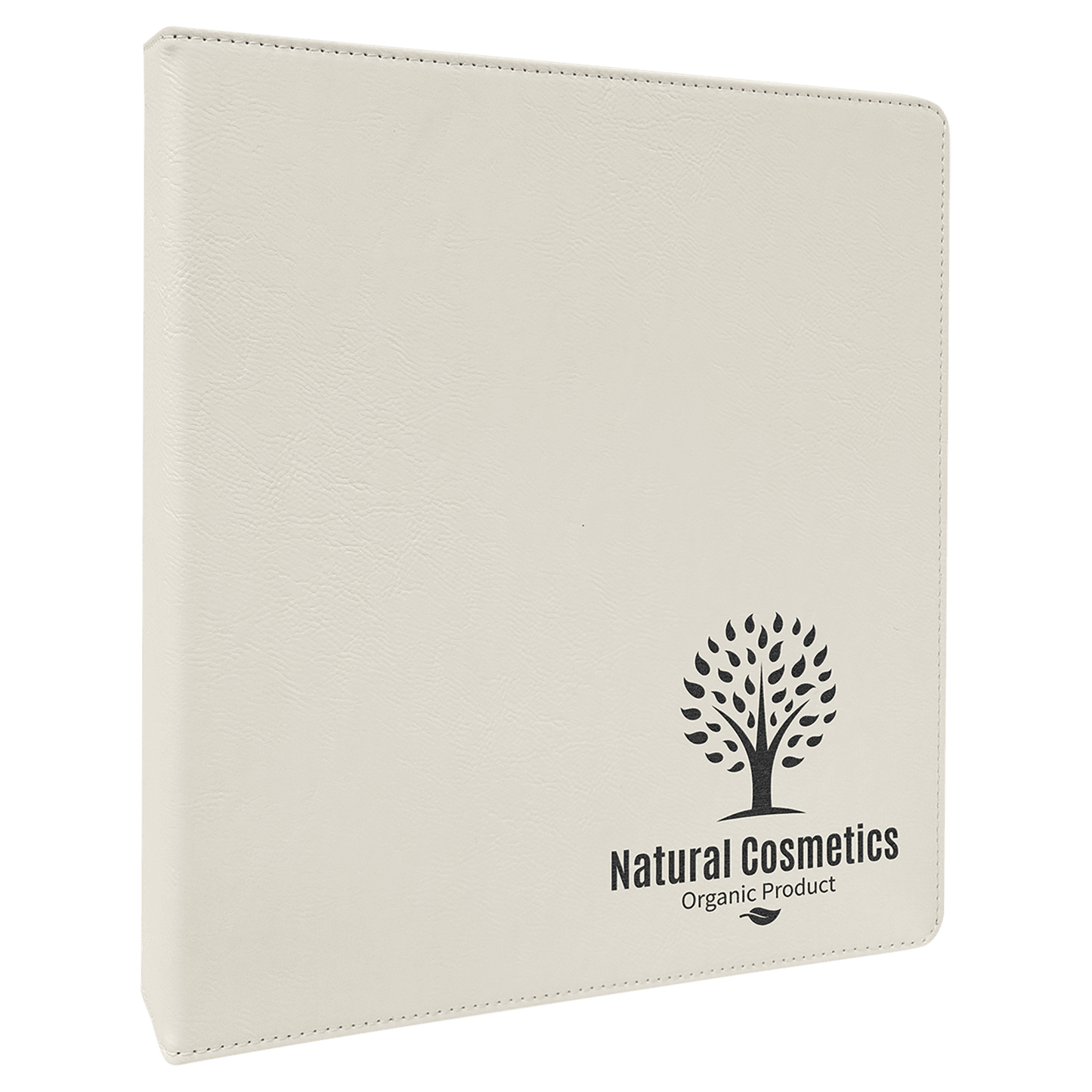White leatherette ring binder