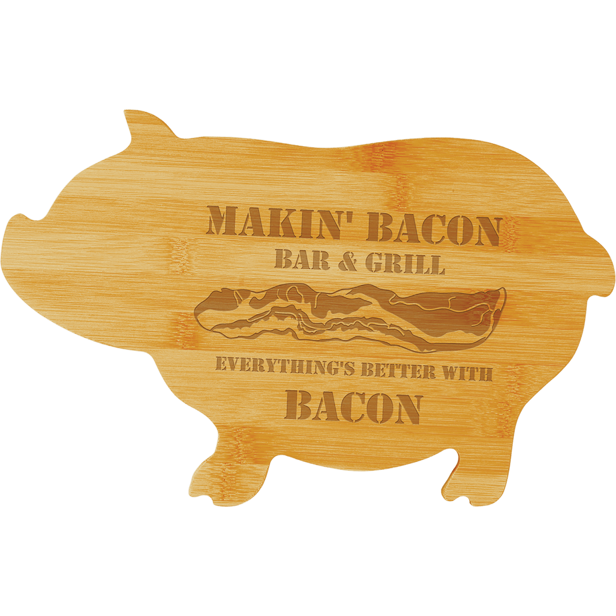 Pig personalized bamboo animal-shaped cutting board
