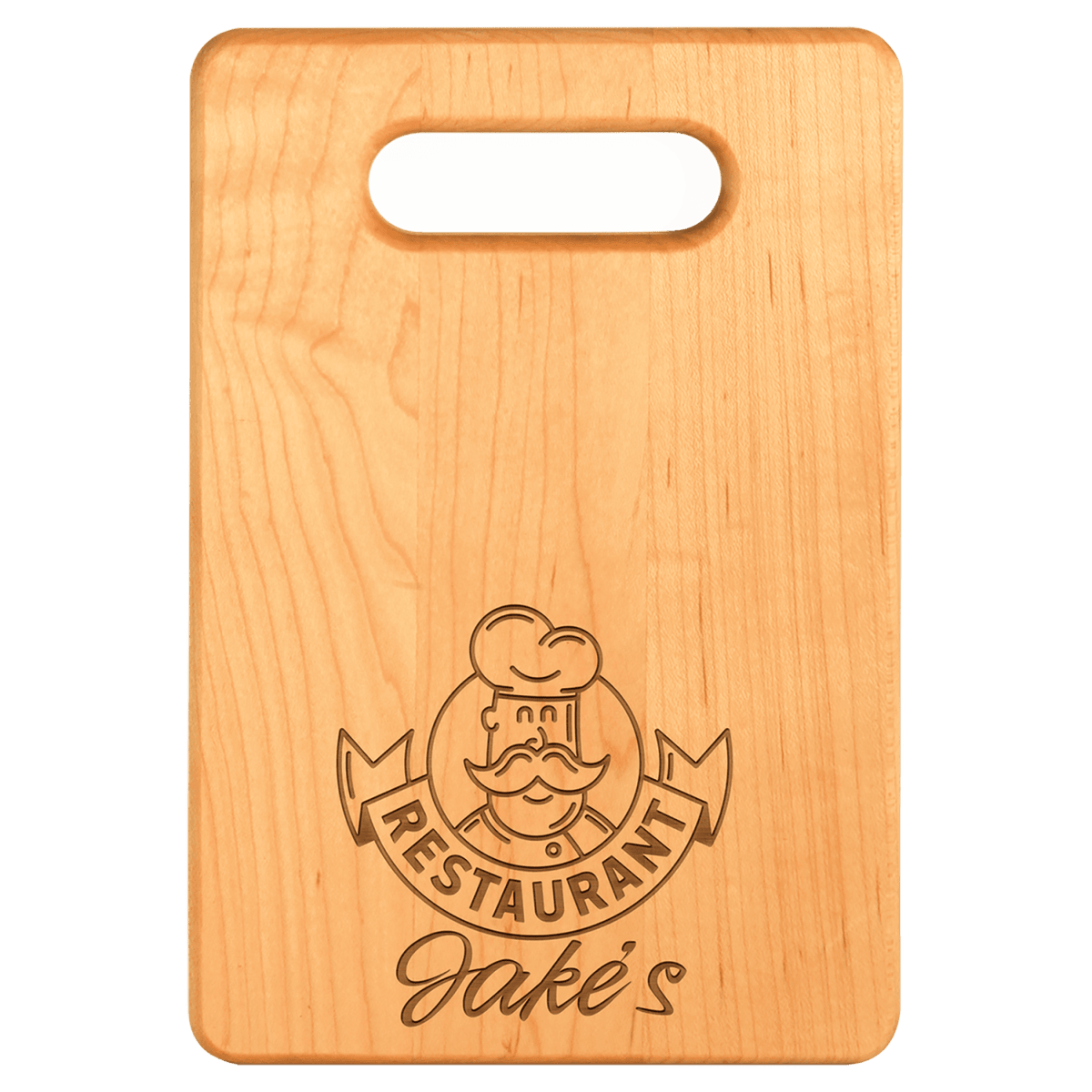 Small 9″ × 6½″ personalized maple cutting board
