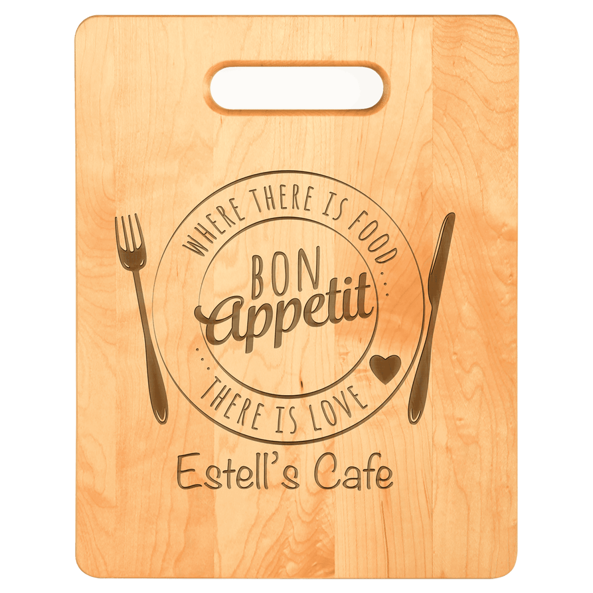 Medium 11½″ × 8¾″ personalized maple cutting board