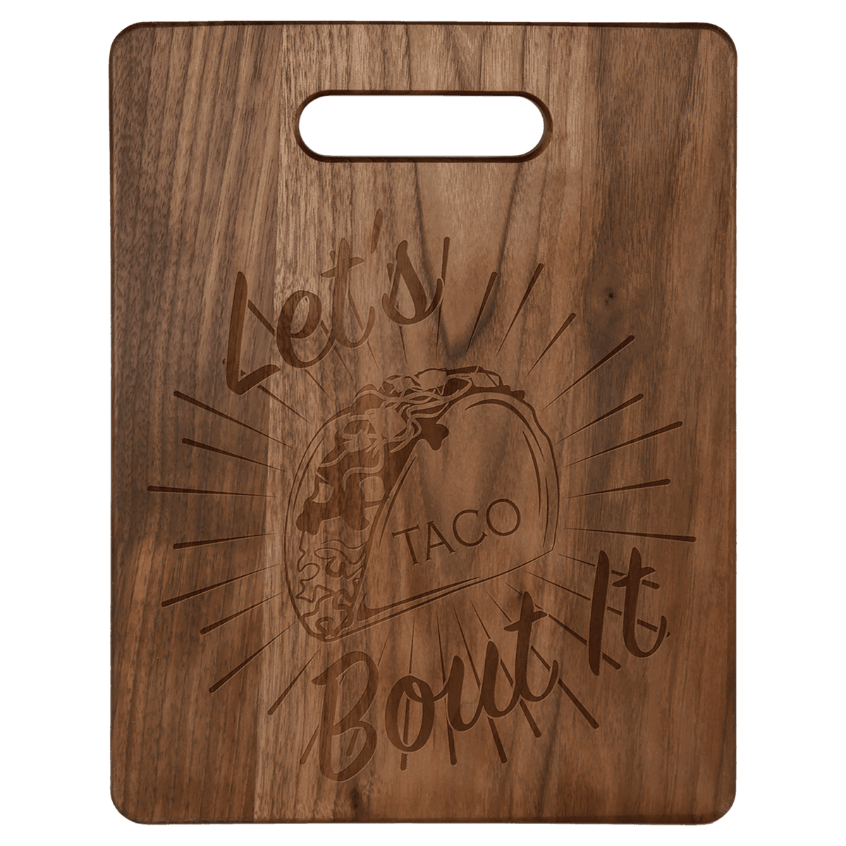 Medium 11½″ × 8¾″ personalized walnut cutting board