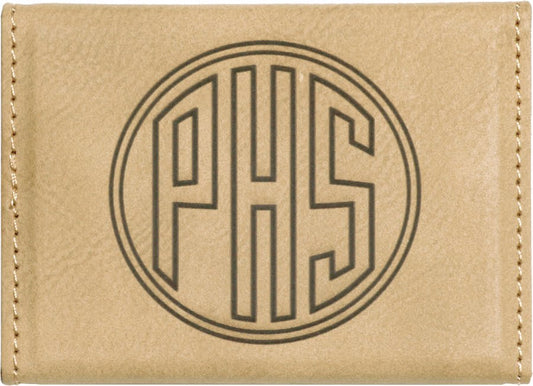 Light Brown Leatherette Business Card Holder