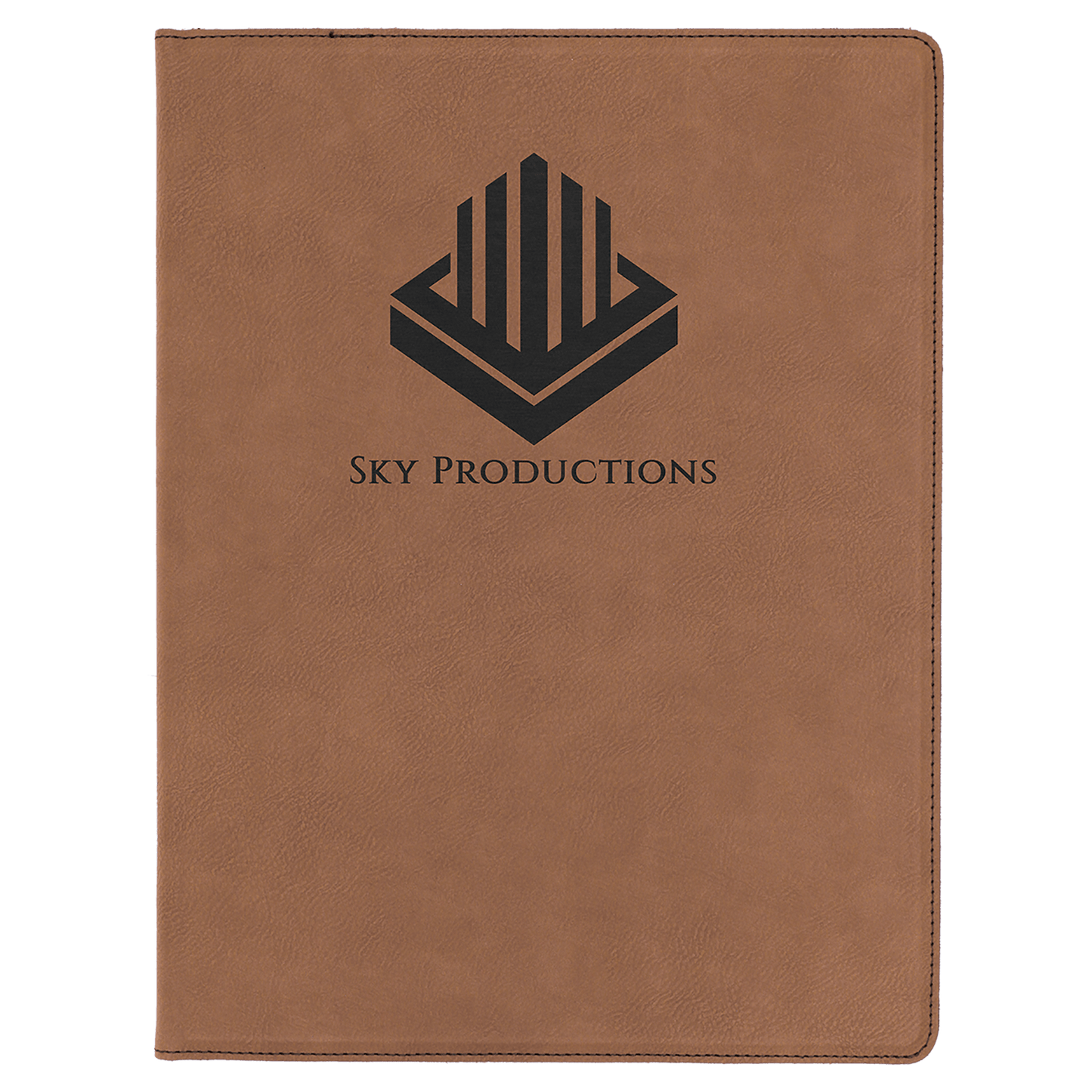 Dark Brown leatherette portfolio with notepad