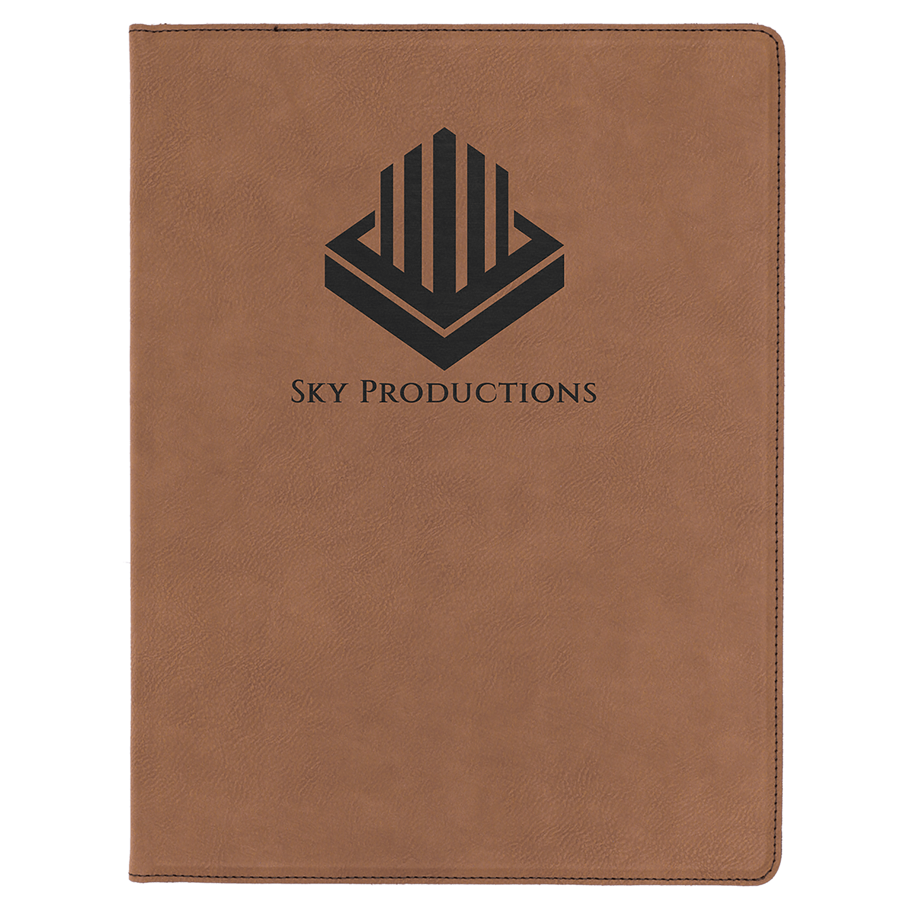Dark Brown leatherette portfolio with notepad