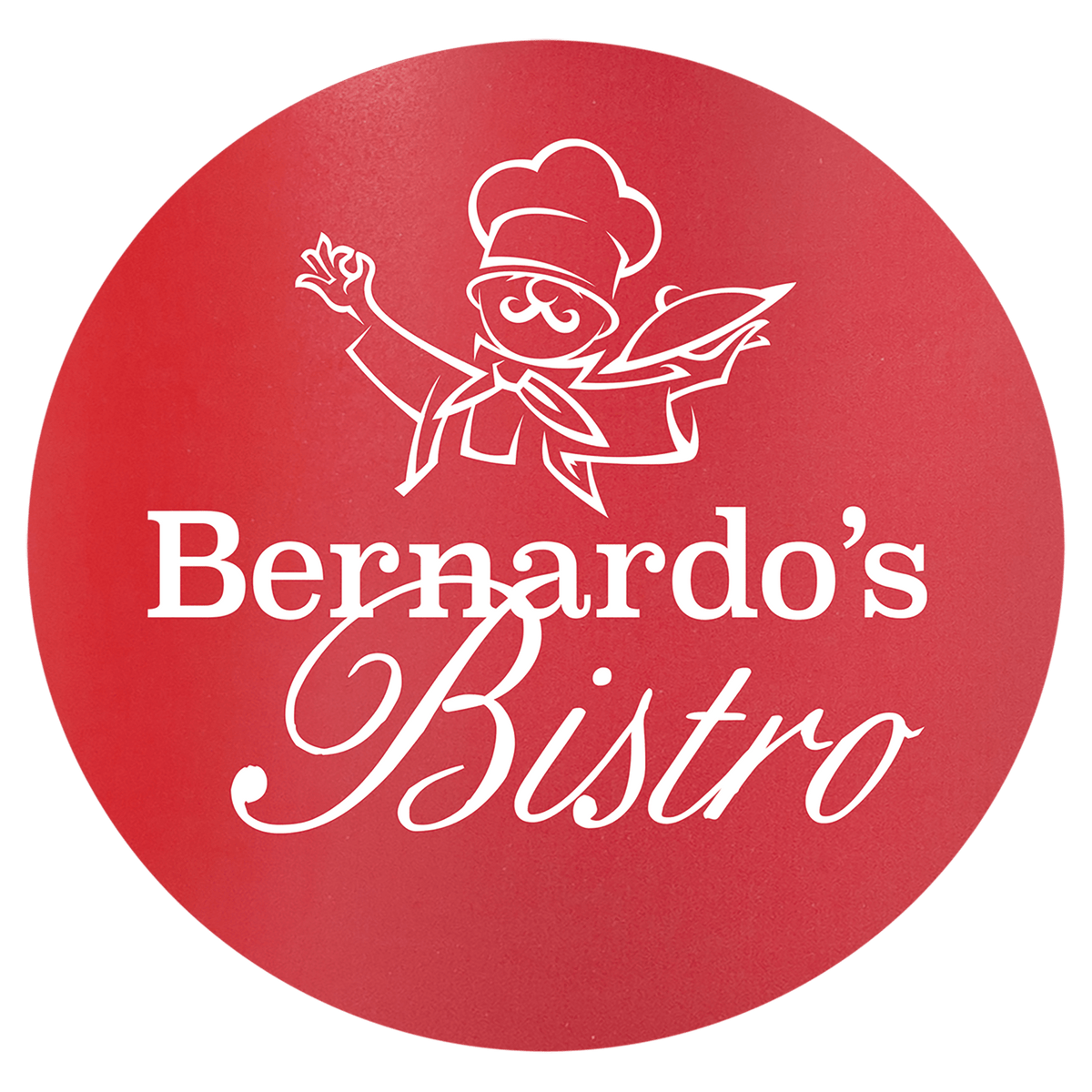 Personalized round red and white silicone coaster