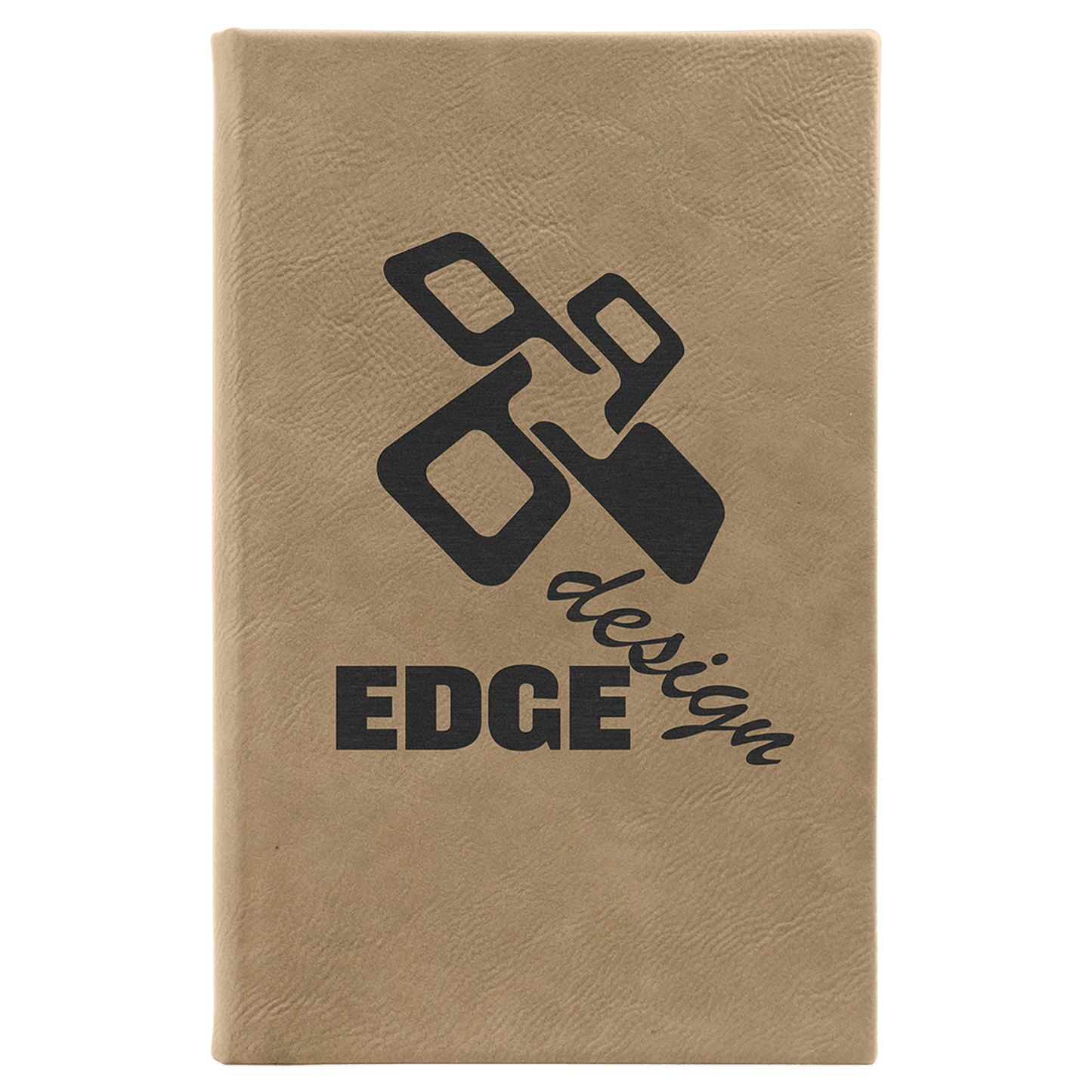Light Brown Small personalized leatherette sketch book with unlined paper