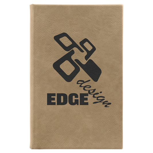 Light Brown Small personalized leatherette sketch book with unlined paper