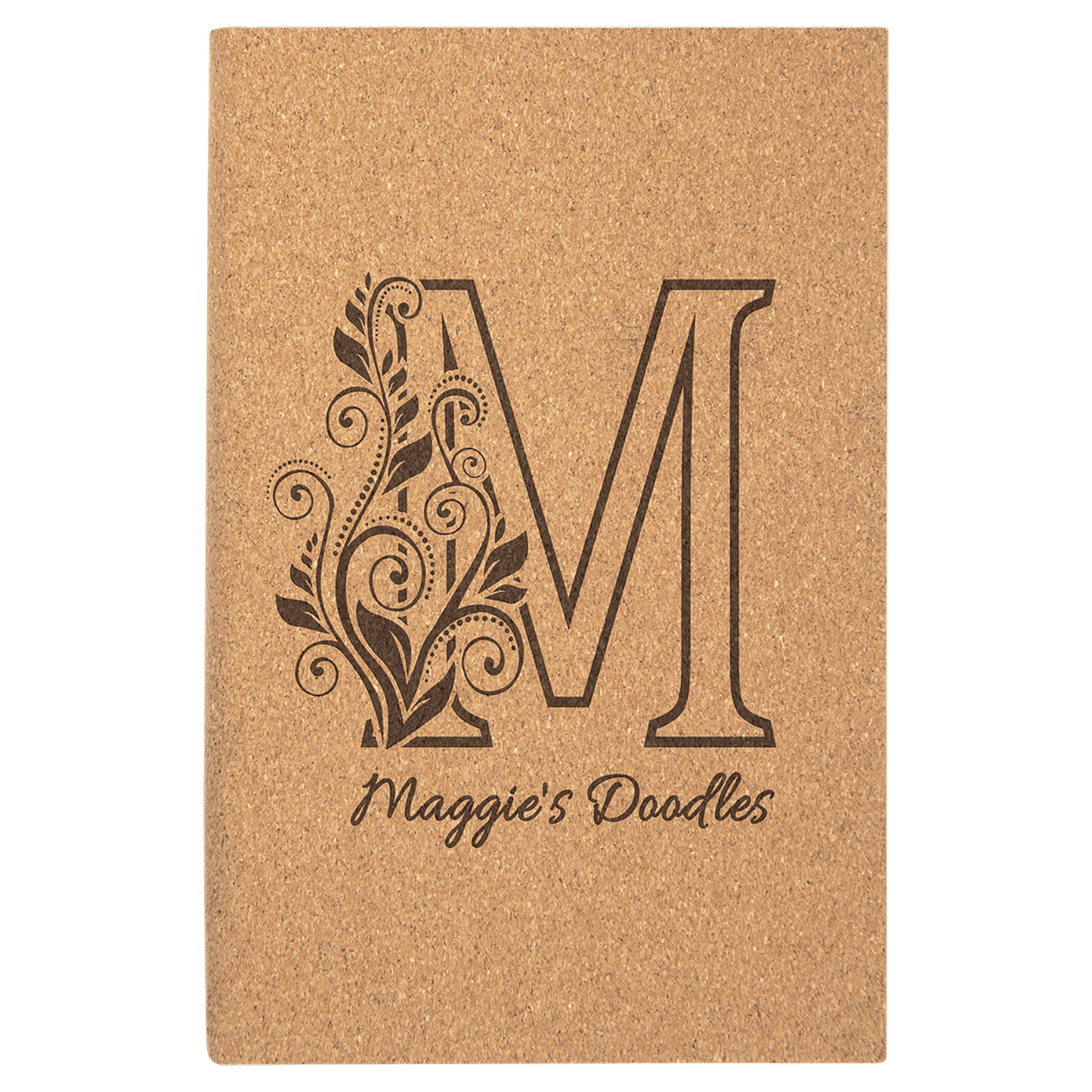 Cork Small personalized cork sketch book with unlined paper