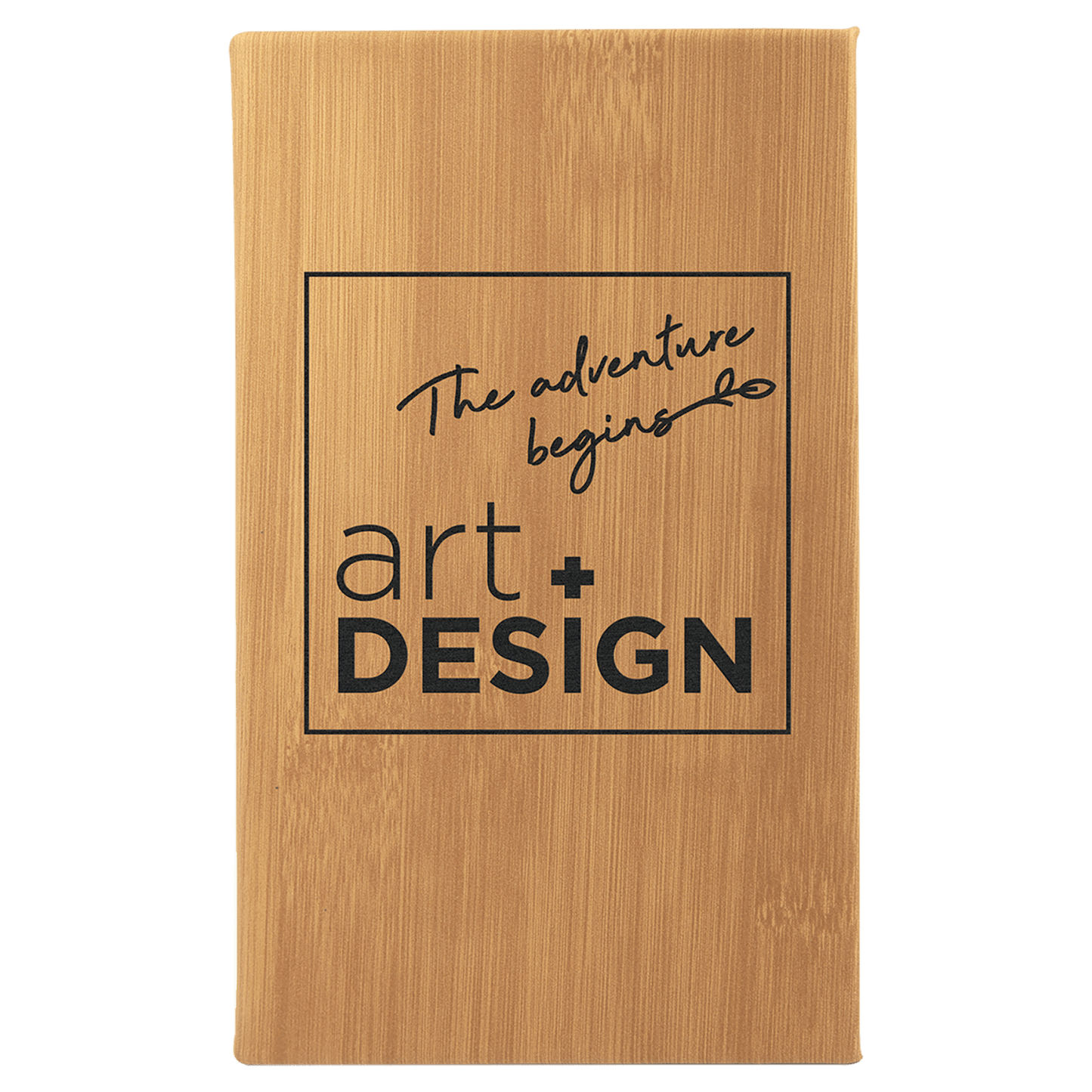 Bamboo Small personalized leatherette sketch book with unlined paper