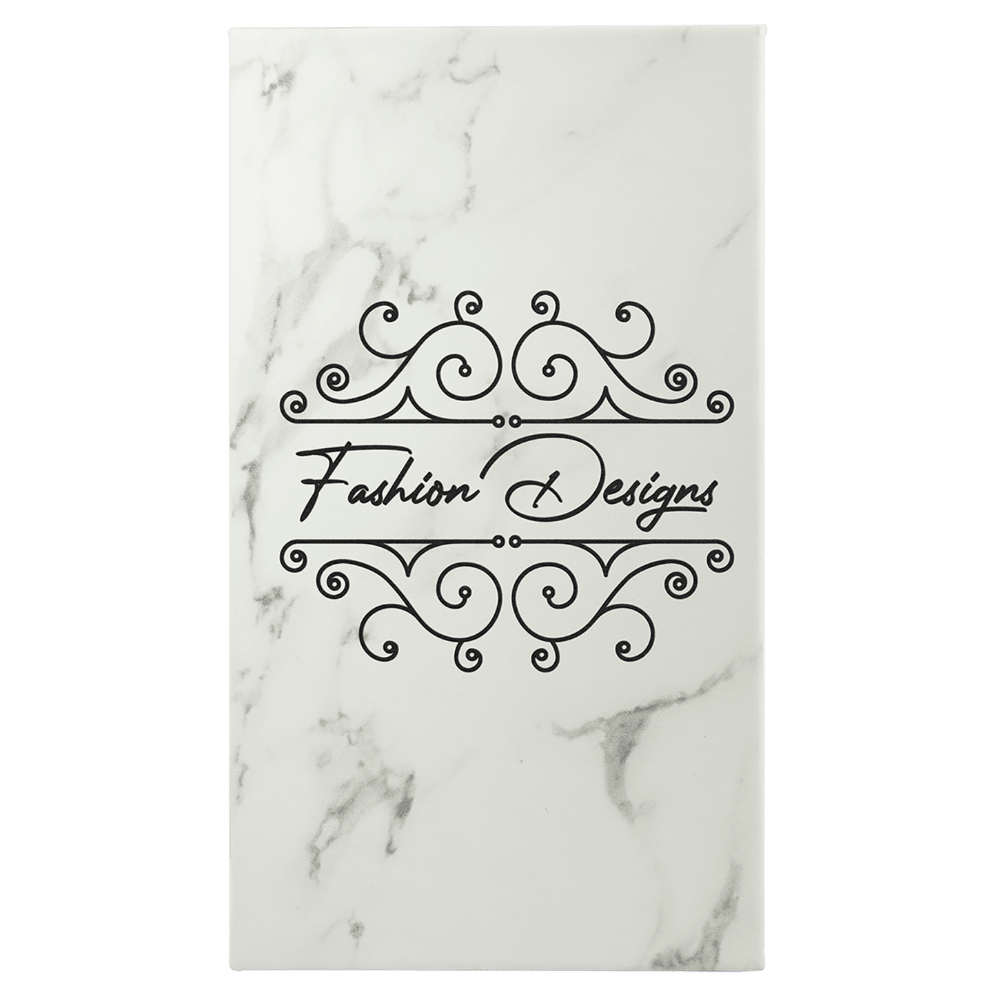White Marble Small personalized leatherette sketch book with unlined paper