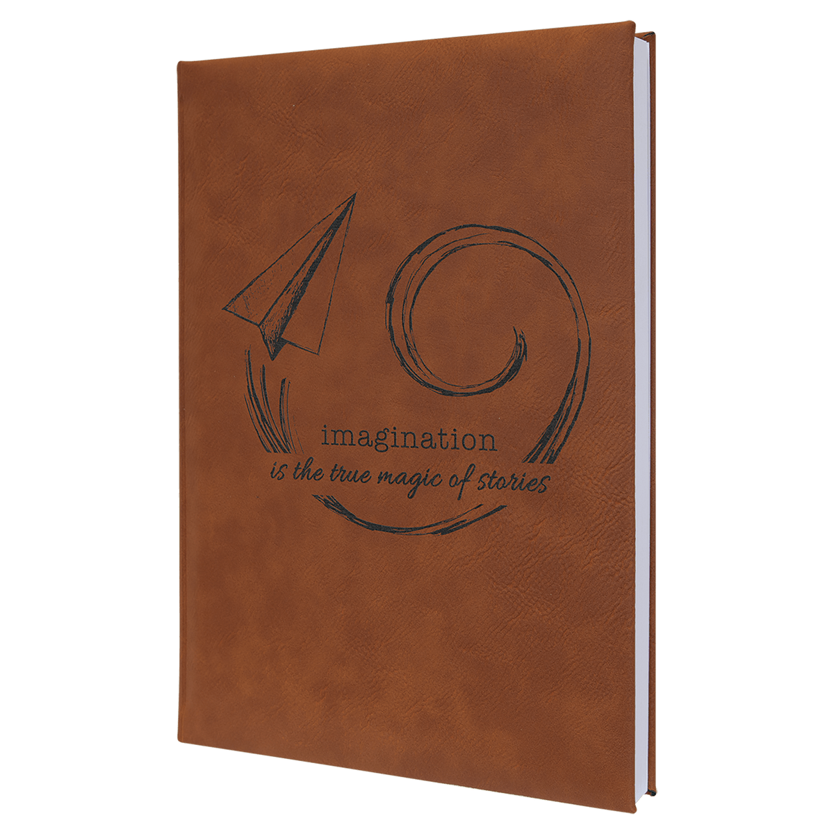 Personalized rawhide leatherette journal with lined pages, 7 x 9.75 inch