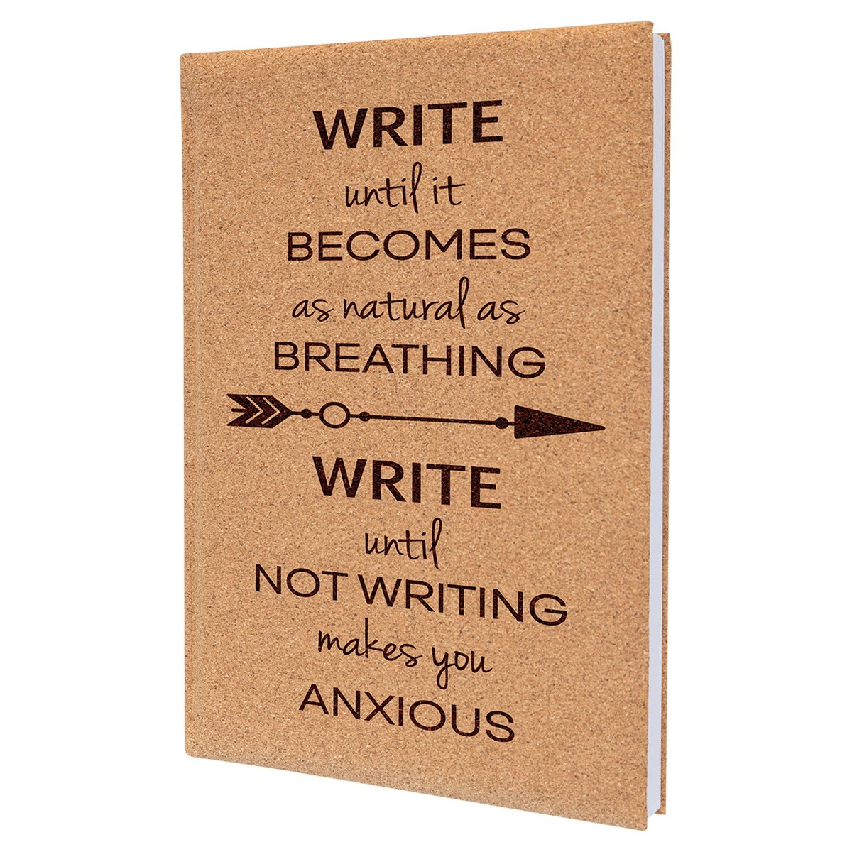 Personalized cork cork journal with lined pages, 7 x 9.75 inch