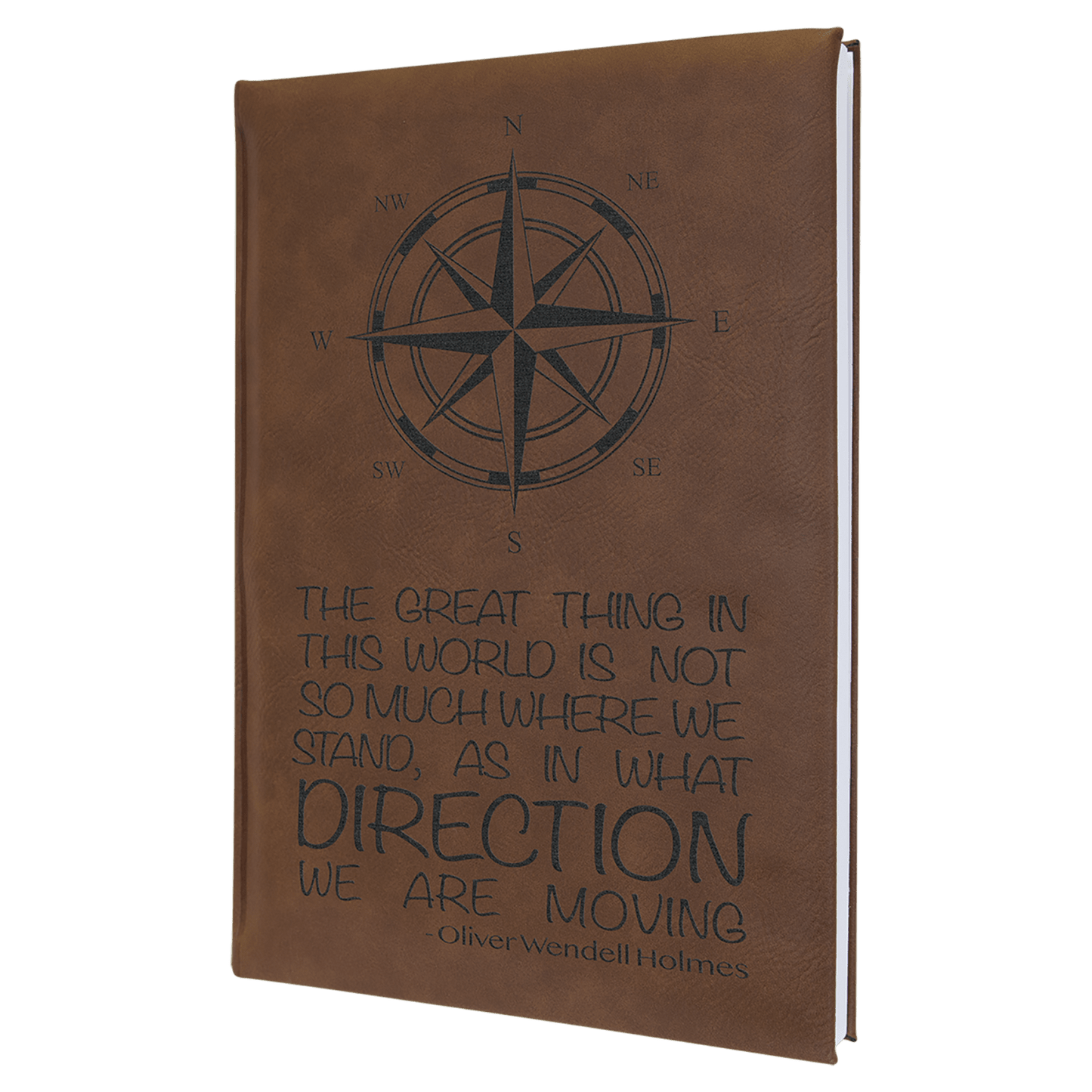 Dark Brown Large personalized leatherette sketch book with unlined paper