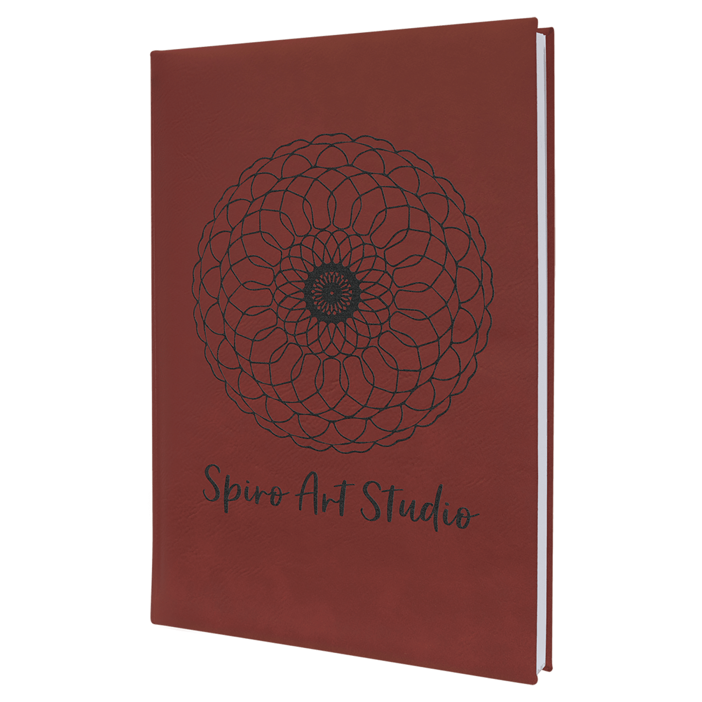 Rose Large personalized leatherette sketch book with unlined paper