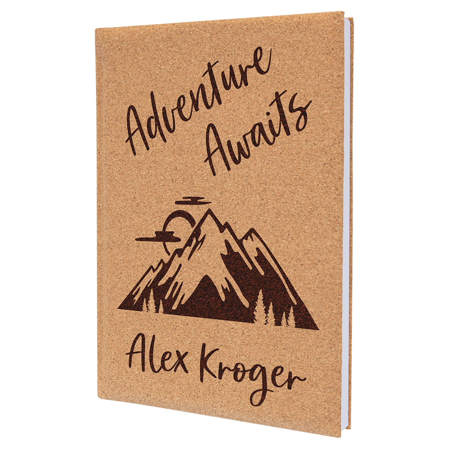 Cork Large personalized cork sketch book with unlined paper
