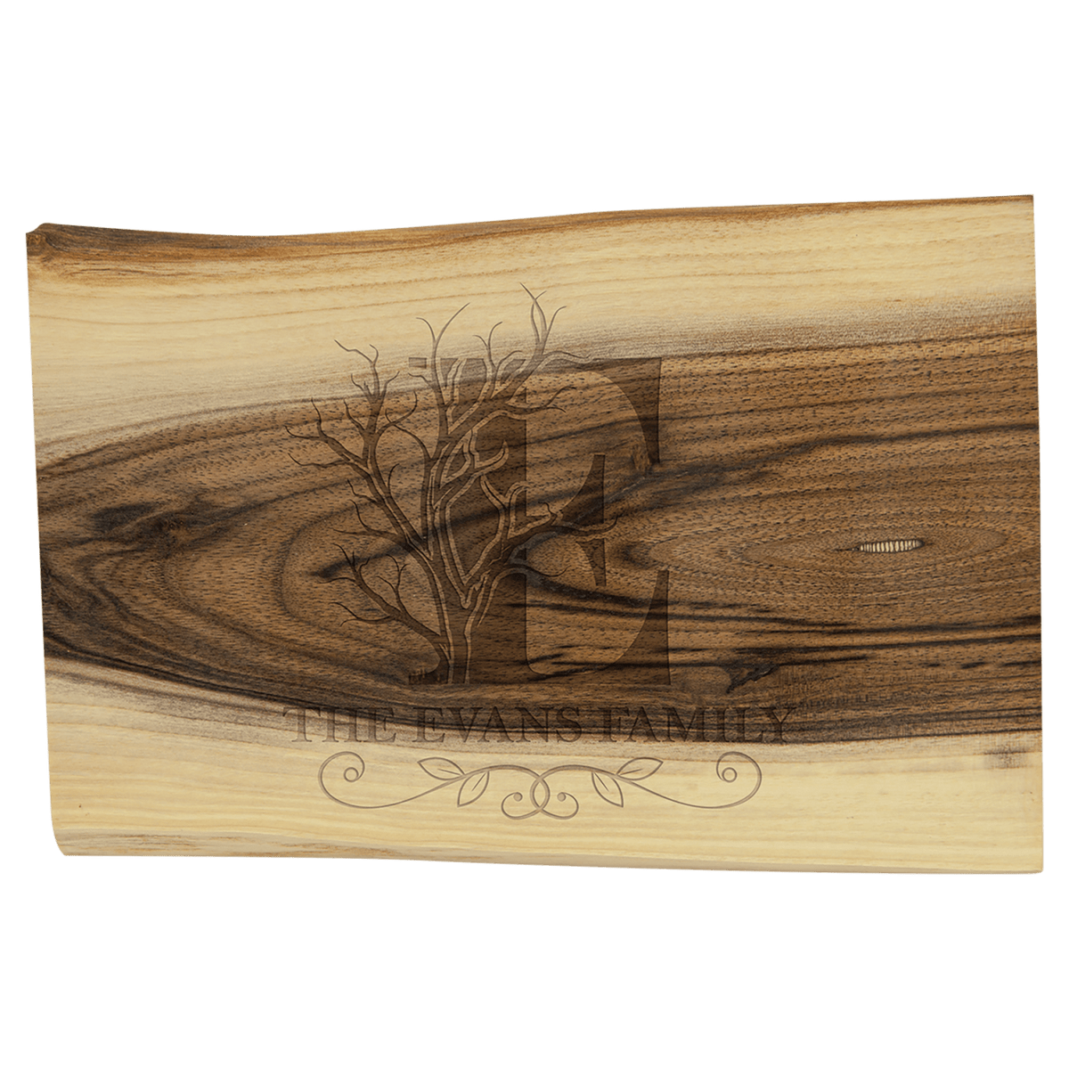 6″ × 9″ personalized black walnut charcuterie board
