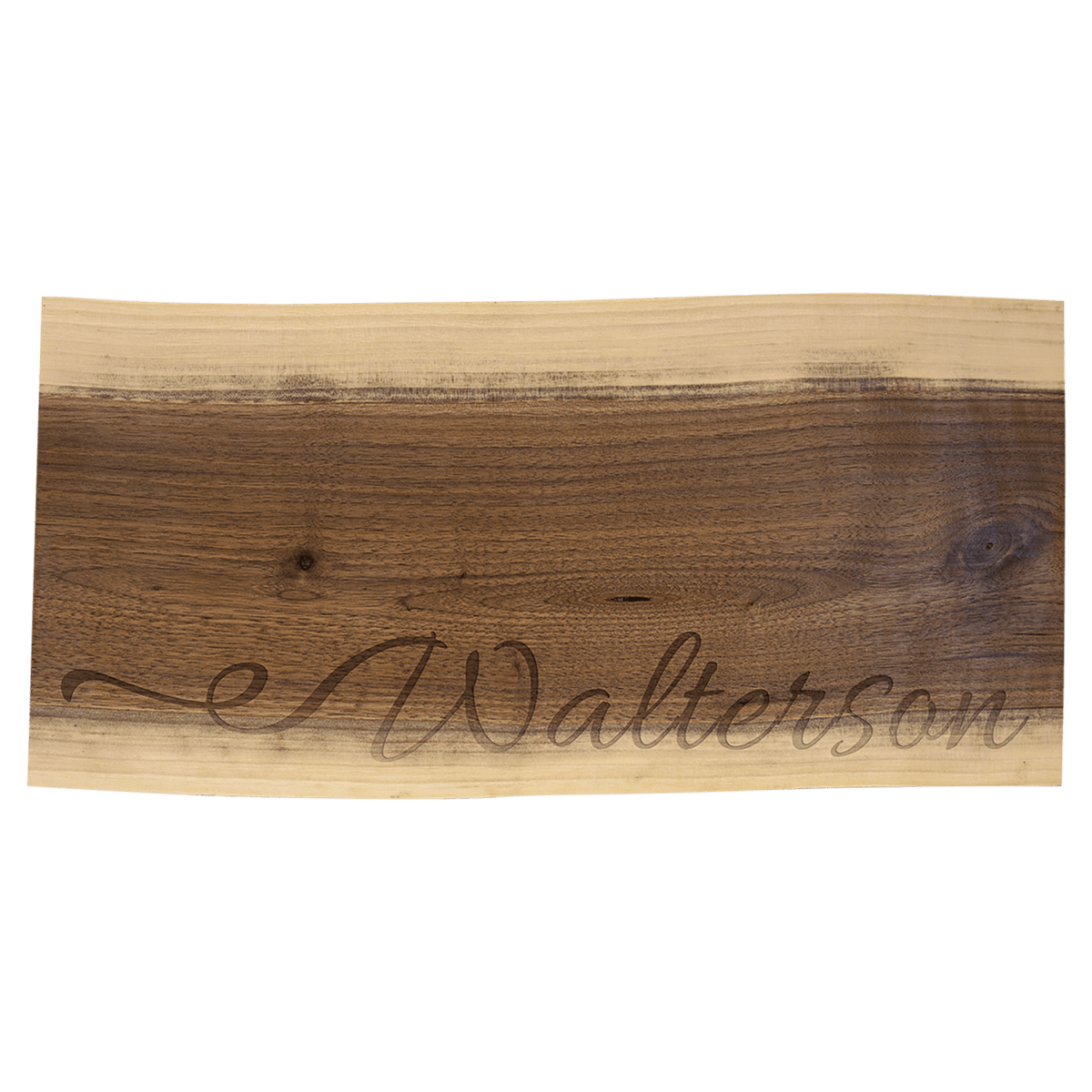 8″ × 18″ personalized black walnut charcuterie board