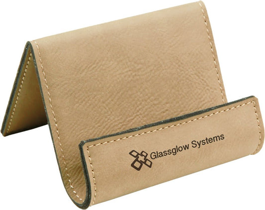 Light Brown Leatherette Card Holder Easel
