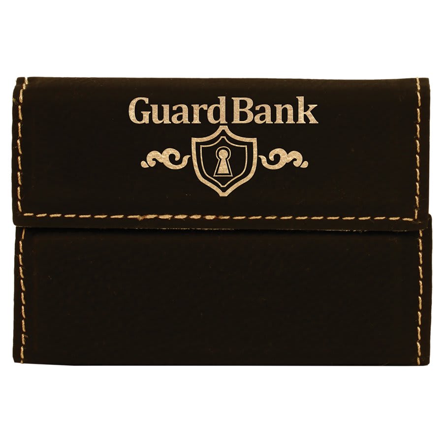 Black/Gold Leatherette Business Card Holder