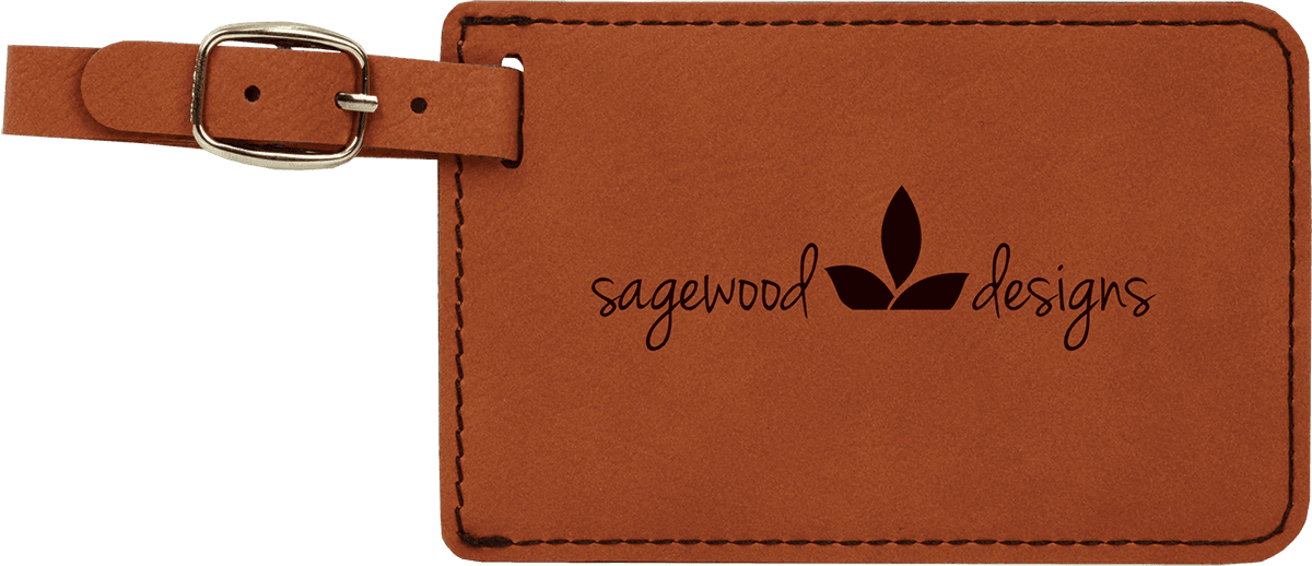 Personalized rawhide leatherette luggage tag