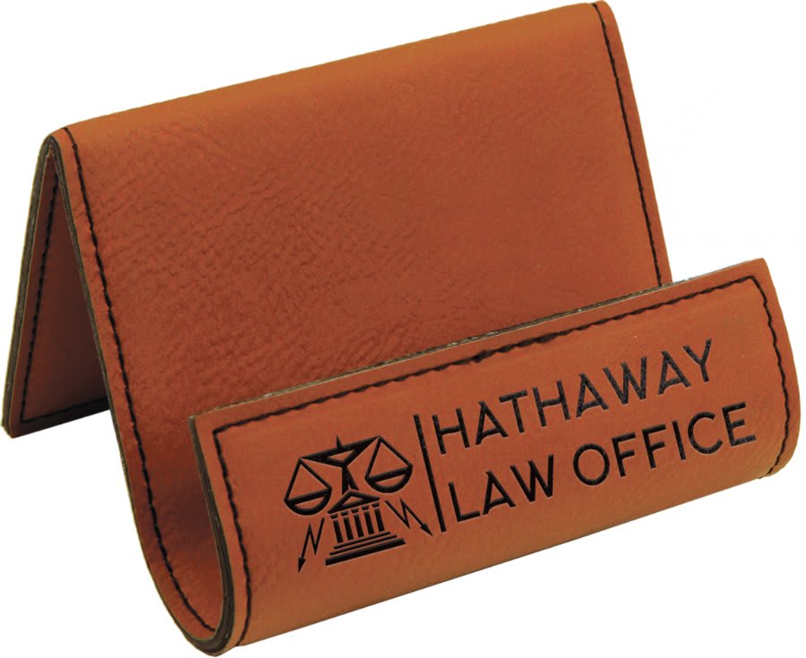 Rawhide Leatherette Card Holder Easel