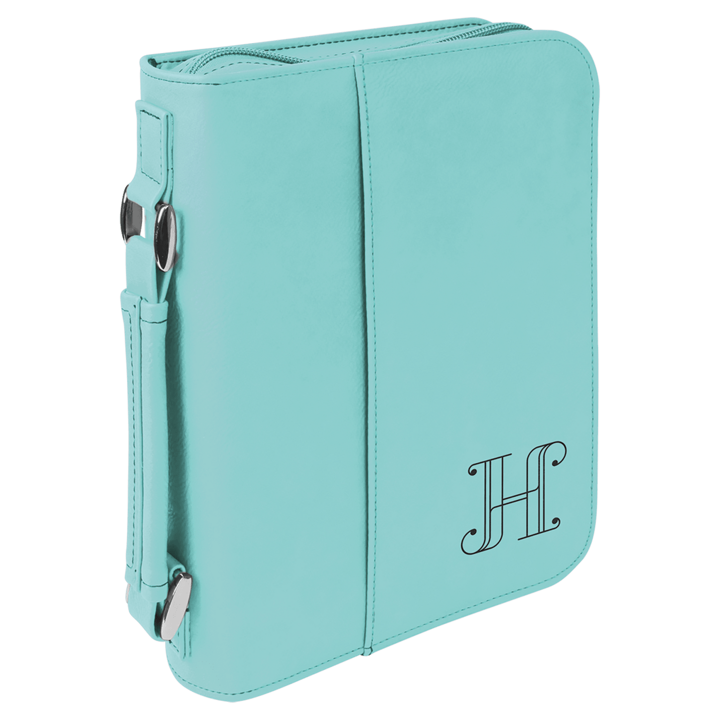 Teal Leatherette Zippered Bible & Book Cover, 6¾" x 9¼"