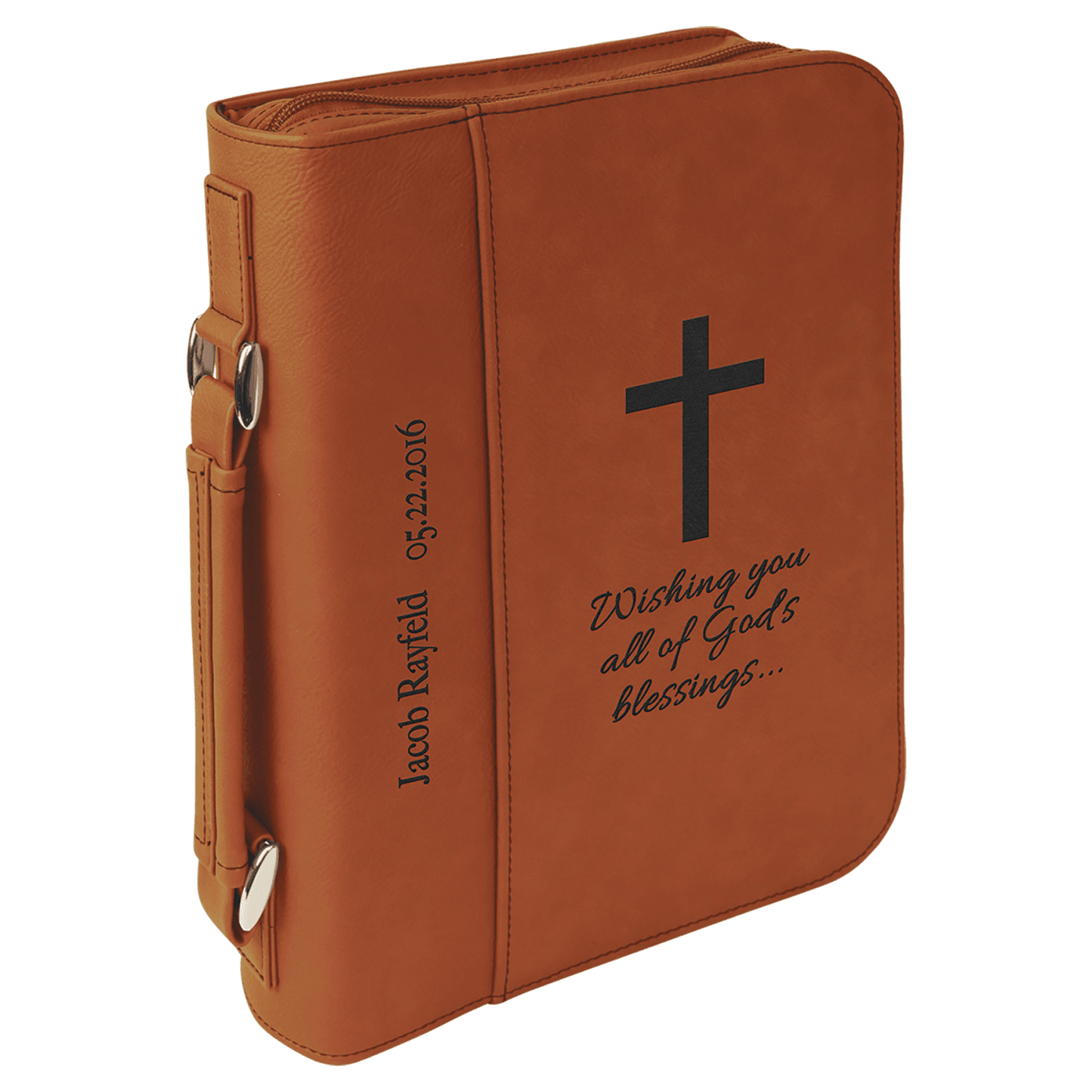 Rawhide Leatherette Zippered Bible & Book Cover, 7½" x 10¾"