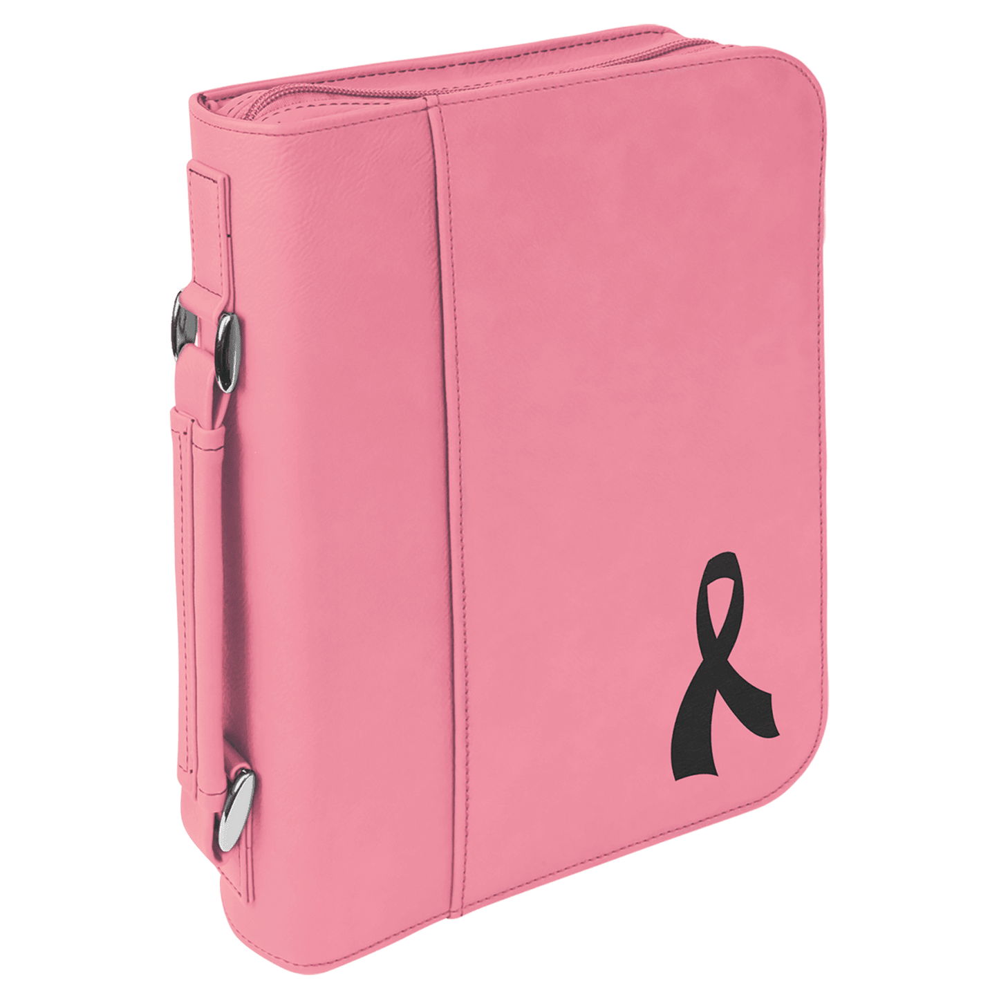 Pink Leatherette Zippered Bible & Book Cover, 7½" x 10¾"