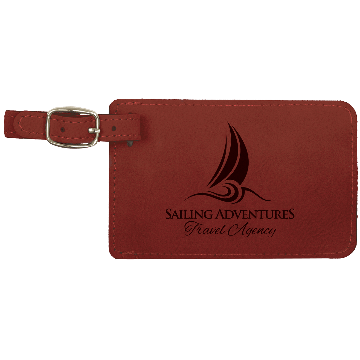 Personalized rosé leatherette luggage tag