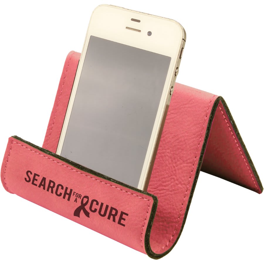 Pink Leatherette Card Holder Easel