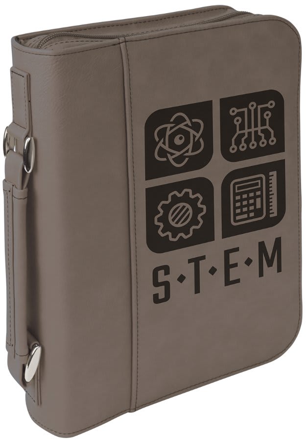 Gray Leatherette Zippered Bible & Book Cover, 7½" x 10¾"
