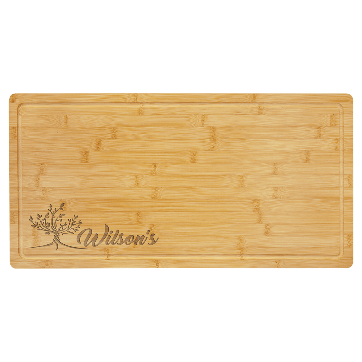 23¾″ × 12″ personalized bamboo charcuterie board